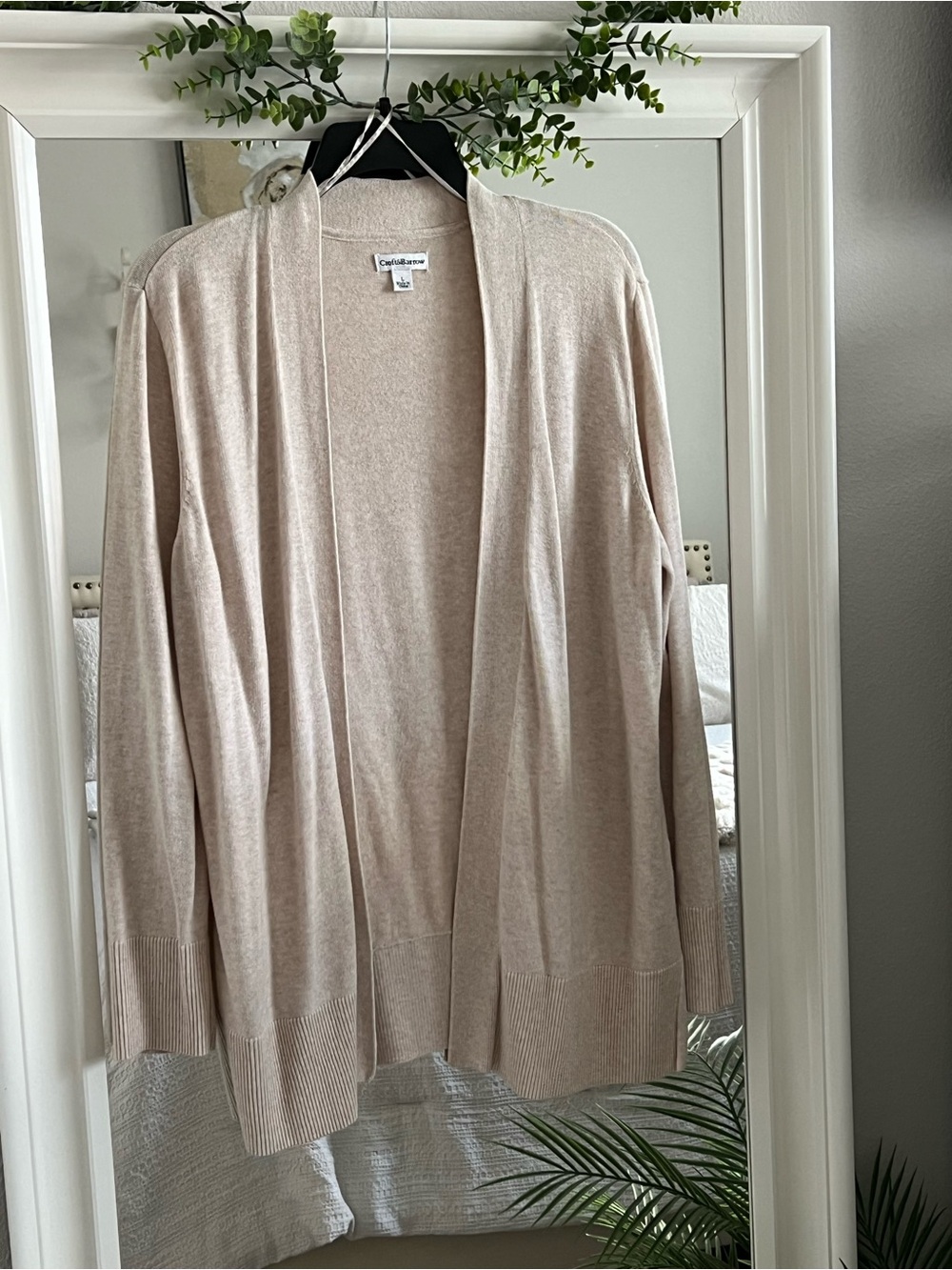 croft & barrow Open-Front Lightweight Cardigan - Beige